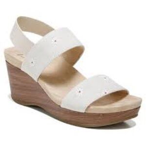 LifeStride Delta‎ Slingback Platform Faux Wood Ankle Strap Sandals Size 9.5 Boho